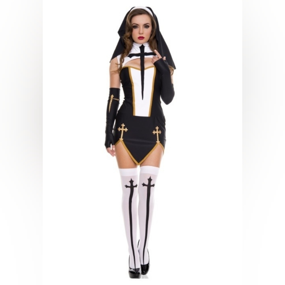 Bad Habit Nun Halloween Costume, XS